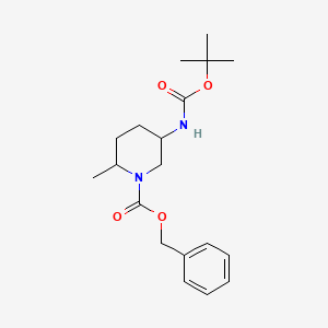 molecular formula C19H28N2O4 B8107398 Benzyl 5-((tert-butoxycarbonyl)amino)-2-methylpiperidine-1-carboxylate 