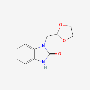 molecular formula C11H12N2O3 B8107445 1-((1,3-dioxolan-2-yl)methyl)-1H-benzo[d]imidazol-2(3H)-one 