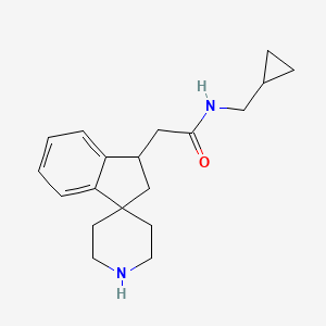 molecular formula C19H26N2O B8108099 N-(Cyclopropylmethyl)-2-(2,3-dihydrospiro[indene-1,4'-piperidin]-3-yl)acetamide 