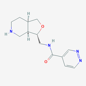 molecular formula C13H18N4O2 B8108278 N-[[(3S,3aR,7aR)-1,3,3a,4,5,6,7,7a-octahydrofuro[3,4-c]pyridin-3-yl]methyl]pyridazine-4-carboxamide 