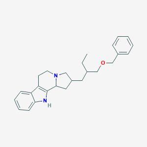 molecular formula C26H32N2O B081084 2-[2-[(Benzyloxy)methyl]butyl]-2,3,5,6,11,11b-hexahydro-1H-indolizino[8,7-b]indole CAS No. 14051-14-0
