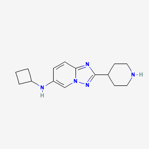 molecular formula C15H21N5 B8108694 N-cyclobutyl-2-piperidin-4-yl-[1,2,4]triazolo[1,5-a]pyridin-6-amine 