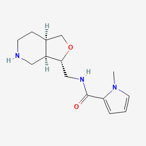 molecular formula C14H21N3O2 B8108868 N-[[(3S,3aR,7aR)-1,3,3a,4,5,6,7,7a-octahydrofuro[3,4-c]pyridin-3-yl]methyl]-1-methylpyrrole-2-carboxamide 