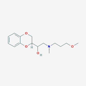 molecular formula C15H23NO4 B081091 alpha-((N-(3-Methoxypropyl)methylamino)methyl)-1,4-benzodioxan-2-methanol CAS No. 13627-81-1