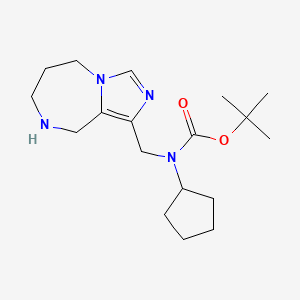 molecular formula C18H30N4O2 B8110095 Tert-Butyl Cyclopentyl((6,7,8,9-Tetrahydro-5H-Imidazo[1,5-A][1,4]Diazepin-1-Yl)Methyl)Carbamate 