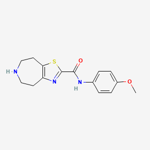 molecular formula C15H17N3O2S B8110426 N-(4-Methoxyphenyl)-5,6,7,8-Tetrahydro-4H-Thiazolo[4,5-D]Azepine-2-Carboxamide 