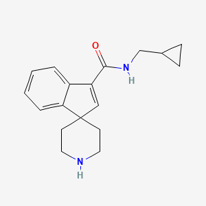molecular formula C18H22N2O B8110691 N-(Cyclopropylmethyl)spiro[indene-1,4'-piperidine]-3-carboxamide 