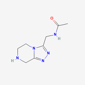 molecular formula C8H13N5O B8111247 N-((5,6,7,8-Tetrahydro-[1,2,4]Triazolo[4,3-A]Pyrazin-3-Yl)Methyl)Acetamide 
