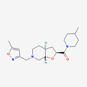 molecular formula C19H29N3O3 B8111381 rel-((2S,3aS,7aS)-6-((5-methylisoxazol-3-yl)methyl)octahydrofuro[2,3-c]pyridin-2-yl)(4-methylpiperidin-1-yl)methanone 