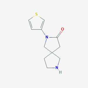 molecular formula C11H14N2OS B8111427 2-(Thiophen-3-Yl)-2,7-Diazaspiro[4.4]Nonan-3-One 
