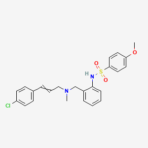 molecular formula C24H25ClN2O3S B8111869 N-[2-[[[(E)-3-(4-chlorophenyl)prop-2-enyl]-methylamino]methyl]phenyl]-4-methoxybenzenesulfonamide 
