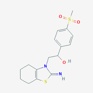molecular formula C16H20N2O3S2 B081119 3(2H)-Benzothiazoleethanol, 4,5,6,7-tetrahydro-2-imino-alpha-[4-(methylsulfonyl)phenyl]- CAS No. 13581-52-7