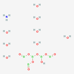 molecular formula B5H20NO16 B8112684 azane;bis(oxoboranyloxy)boranyloxy-oxoboranyloxyborinic acid;octahydrate 