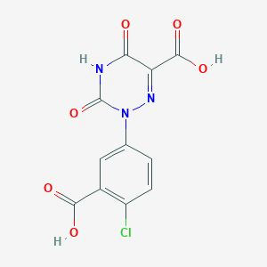 molecular formula C11H6ClN3O6 B8112891 2-(3-Carboxy-4-chlorophenyl)-3,5-dioxo-2,3,4,5-tetrahydro-1,2,4-triazine-6-carboxylic acid 