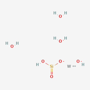 molecular formula H8O7SiW B8113090 Tungsten(2+) trihydrate hydroxysilanoylolate hydroxide 
