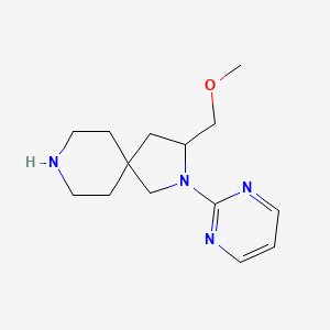 molecular formula C14H22N4O B8113306 3-(Methoxymethyl)-2-pyrimidin-2-yl-2,8-diazaspiro[4.5]decane 