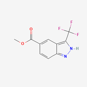 molecular formula C10H7F3N2O2 B8113441 Methyl 3-(trifluoromethyl)-1H-indazole-5-carboxylate 