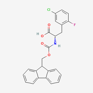 molecular formula C24H19ClFNO4 B8113445 (S)-2-((((9H-fluoren-9-yl)methoxy)carbonyl)amino)-3-(5-chloro-2-fluorophenyl)propanoic acid 