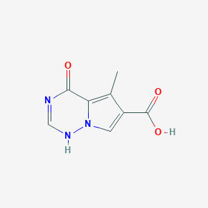 molecular formula C8H7N3O3 B8113743 5-methyl-4-oxo-1H-pyrrolo[2,1-f][1,2,4]triazine-6-carboxylic acid 