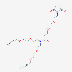 molecular formula C25H36N2O9 B8114049 N,N-Bis(PEG2-propargyl)-N-amido-PEG2-maleimide 