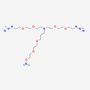 molecular formula C19H40N8O7 B8114062 N,N-Bis(PEG2-azide)-N-PEG2-oxyamine 