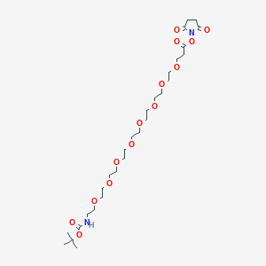 molecular formula C28H50N2O14 B8114182 BocNH-PEG8-CH2CH2COONHS 
