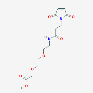 molecular formula C13H18N2O7 B8114239 Poly(oxy-1,2-ethanediyl), alpha-(carboxymethyl)-omega-[2-[[3-(2,5-dihydro-2,5-dioxo-1H-pyrrol-1-yl)-1-oxopropyl]amino]ethoxy]- CAS No. 936616-30-7