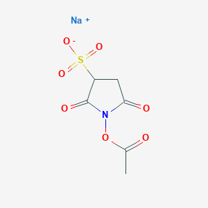 molecular formula C6H6NNaO7S B8114410 sodium;1-acetyloxy-2,5-dioxopyrrolidine-3-sulfonate 