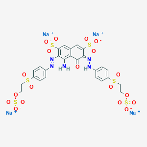 molecular formula C26H21N5Na4O19S6 B8114543 tetrasodium;4-amino-5-oxo-3-[[4-(2-sulfonatooxyethylsulfonyl)phenyl]diazenyl]-6-[[4-(2-sulfonatooxyethylsulfonyl)phenyl]hydrazinylidene]naphthalene-2,7-disulfonate 