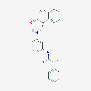 molecular formula C26H22N2O2 B8114574 N-[3-[(2-oxonaphthalen-1-ylidene)methylamino]phenyl]-2-phenylpropanamide 