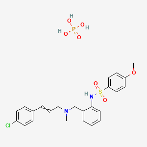 molecular formula C24H28ClN2O7PS B8114583 N-[2-({[(2E)-3-(4-chlorophenyl)prop-2-en-1-yl](methyl)amino}methyl)phenyl]-4-methoxybenzenesulfonamide; phosphoric acid 