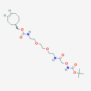 molecular formula C23H41N3O8 B8114825 tert-butyl N-[2-[2-[2-[2-[[(1S,4Z)-cyclooct-4-en-1-yl]methoxycarbonylamino]ethoxy]ethoxy]ethylamino]-2-oxoethoxy]carbamate 