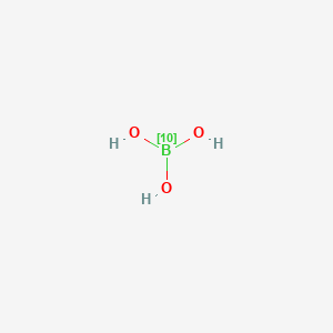 molecular formula BH3O3 B081149 Boric acid (H310BO3) CAS No. 13813-79-1