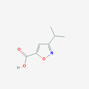 molecular formula C7H9NO3 B081153 3-Isopropyl-isoxazole-5-carboxylic acid CAS No. 14633-22-8
