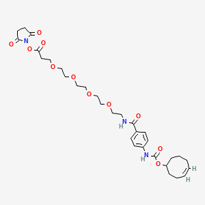 molecular formula C31H43N3O11 B8115301 TCO-carbonylamino-benzamido-PEG4 NHS ester 