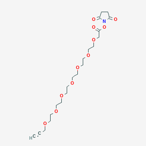 molecular formula C21H33NO11 B8115326 propargyl-PEG7 NHS acetate 