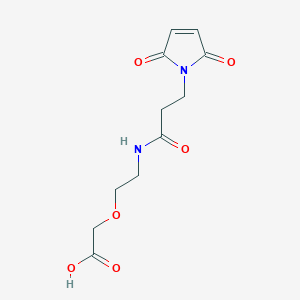 molecular formula C11H14N2O6 B8115332 Mal-propionylamido-PEG1-acetic acid 