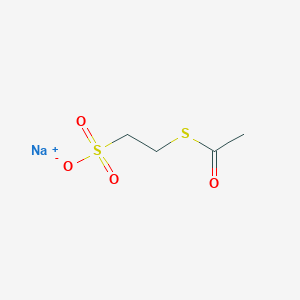 molecular formula C4H7NaO4S2 B8115423 sodium;2-acetylsulfanylethanesulfonate 