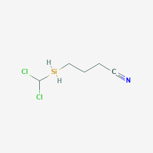 molecular formula C5H9Cl2NSi B8115519 Butanenitrile, 4-(dichloromethylsilyl)- 