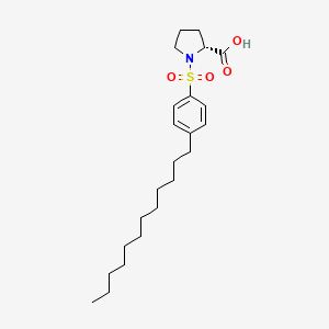 molecular formula C23H37NO4S B8115592 TETRAKIS[(R)-(+)-N-(P-DODECYLPHENYLSULFONYL)PROLINATO]DIRHODIUM(II) 