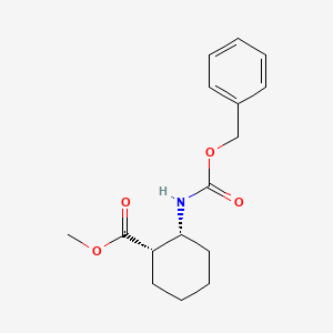 molecular formula C16H21NO4 B8115670 Cis-methyl-2-{[(benzyloxy)carbonyl]amino}cyclohexane-1-carboxylate 