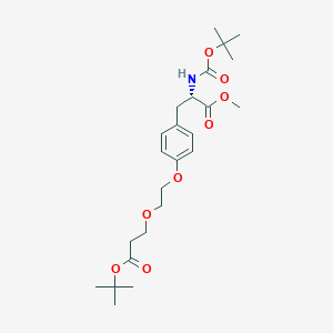molecular formula C24H37NO8 B8115915 methyl (2S)-2-[(2-methylpropan-2-yl)oxycarbonylamino]-3-[4-[2-[3-[(2-methylpropan-2-yl)oxy]-3-oxopropoxy]ethoxy]phenyl]propanoate 