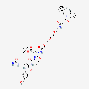 molecular formula C54H72N8O13 B8116130 DBCO-PEG3 acetic-EVCit-PAB 