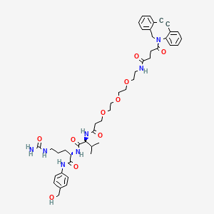 molecular formula C46H59N7O10 B8116141 DBCO-PEG4-Propionic-Val-Cit-PAB 