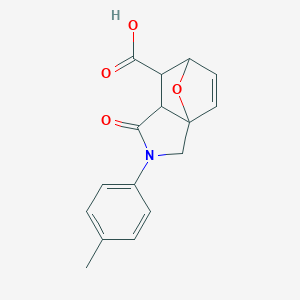 molecular formula C16H15NO4 B081162 2-(4-Methylphenyl)-1-oxo-1,2,3,6,7,7a-hexahydro-3a,6-epoxyisoindole-7-carboxylic acid CAS No. 14261-91-7