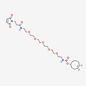 molecular formula C28H45N3O10 B8116250 TCO-PEG5-amido maleimide 