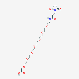molecular formula C23H38N2O12 B8116298 Mal-propionylamido-PEG7-acetic acid 