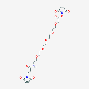 molecular formula C23H33N3O12 B8116319 Mal-propionylamido-PEG5-NHS acetate 