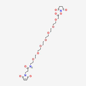 molecular formula C27H41N3O14 B8116325 Mal-propionylamido-PEG7-NHS acetate 