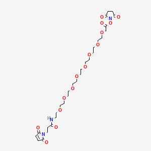 molecular formula C29H45N3O15 B8116329 Mal-propionylamido-PEG8-NHS acetate 